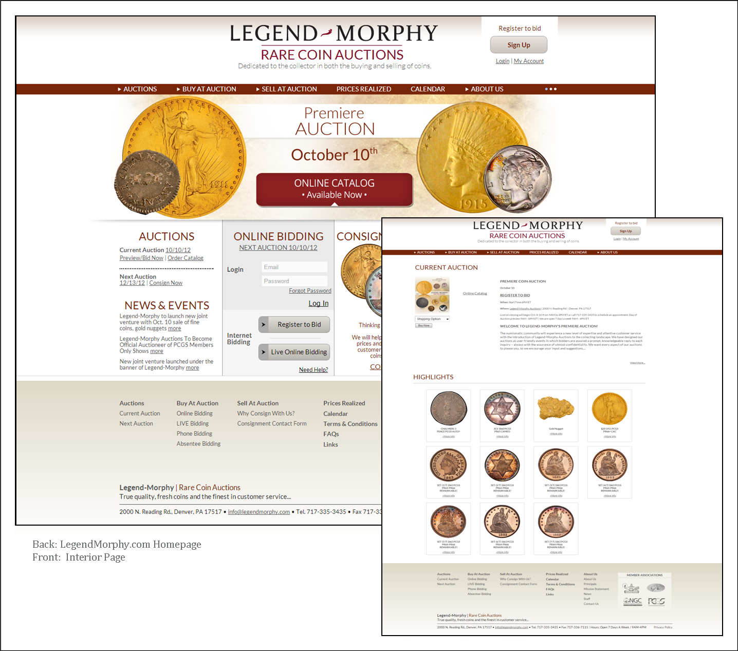 Legend-Morphy Rare Coins Auction Company Website