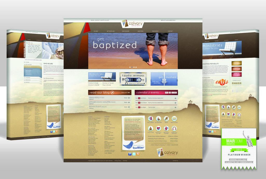 Award winning church website for Calvary Church