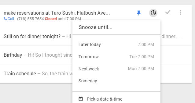 Google Inbox Snooze Button Feature - Sneak Peek from Synapse Results