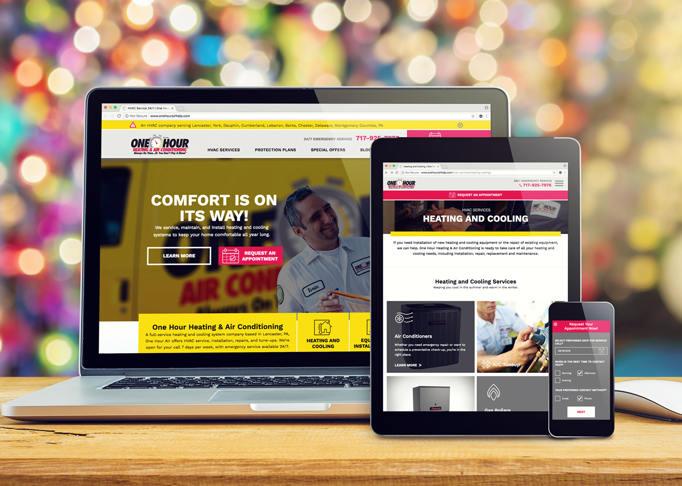 Synapse Website Strategy for Franchise Client One Hour Heating & Air Conditioning