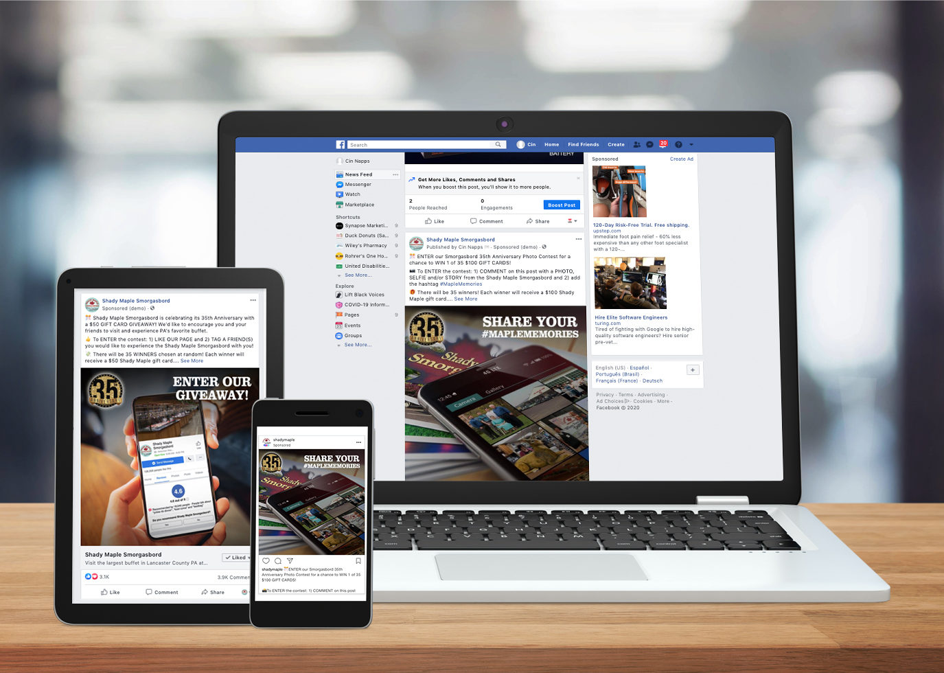 Facebook Shady Maple Contest