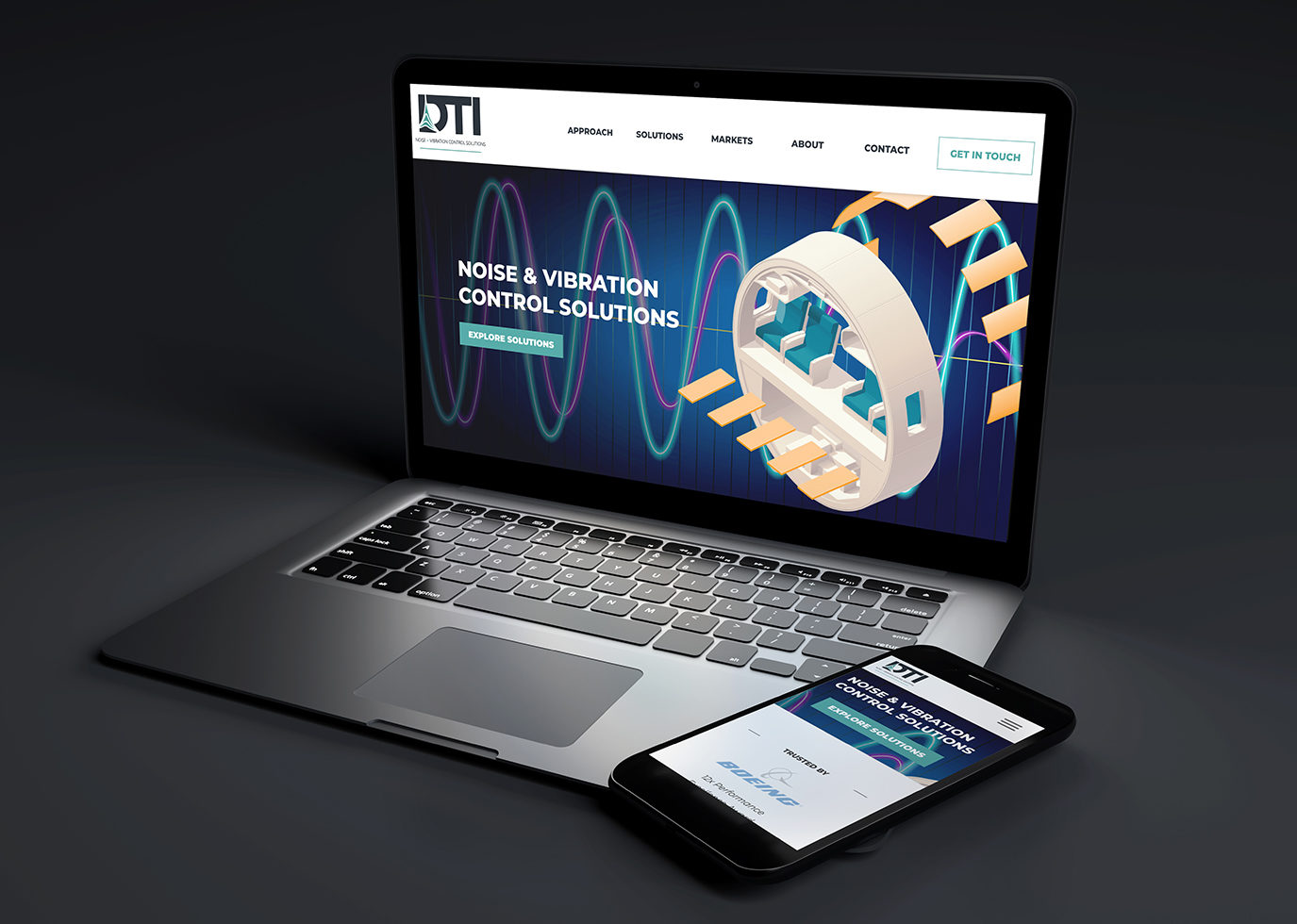 DTI Website on laptop and phone