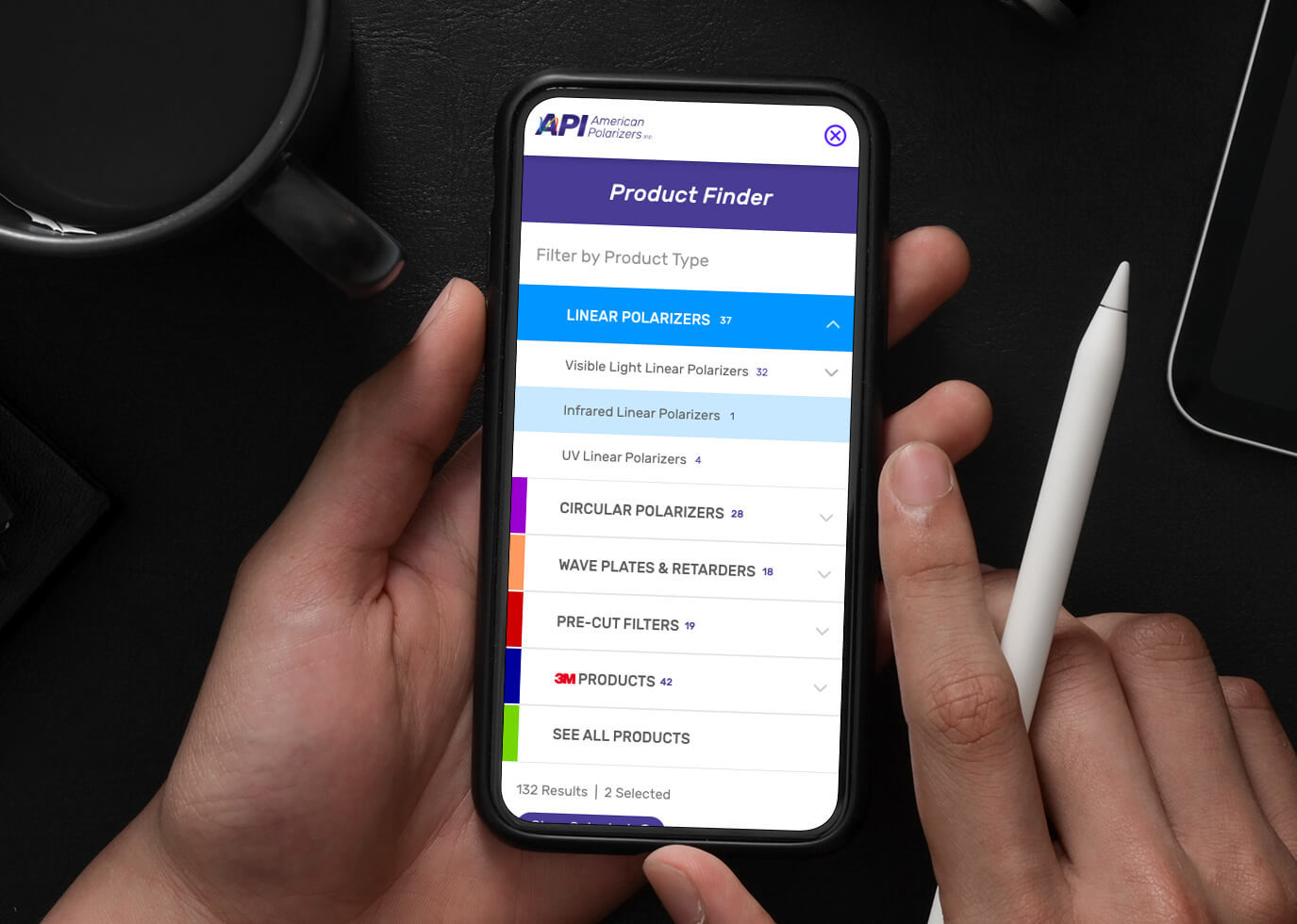 API Product Finder on phone
