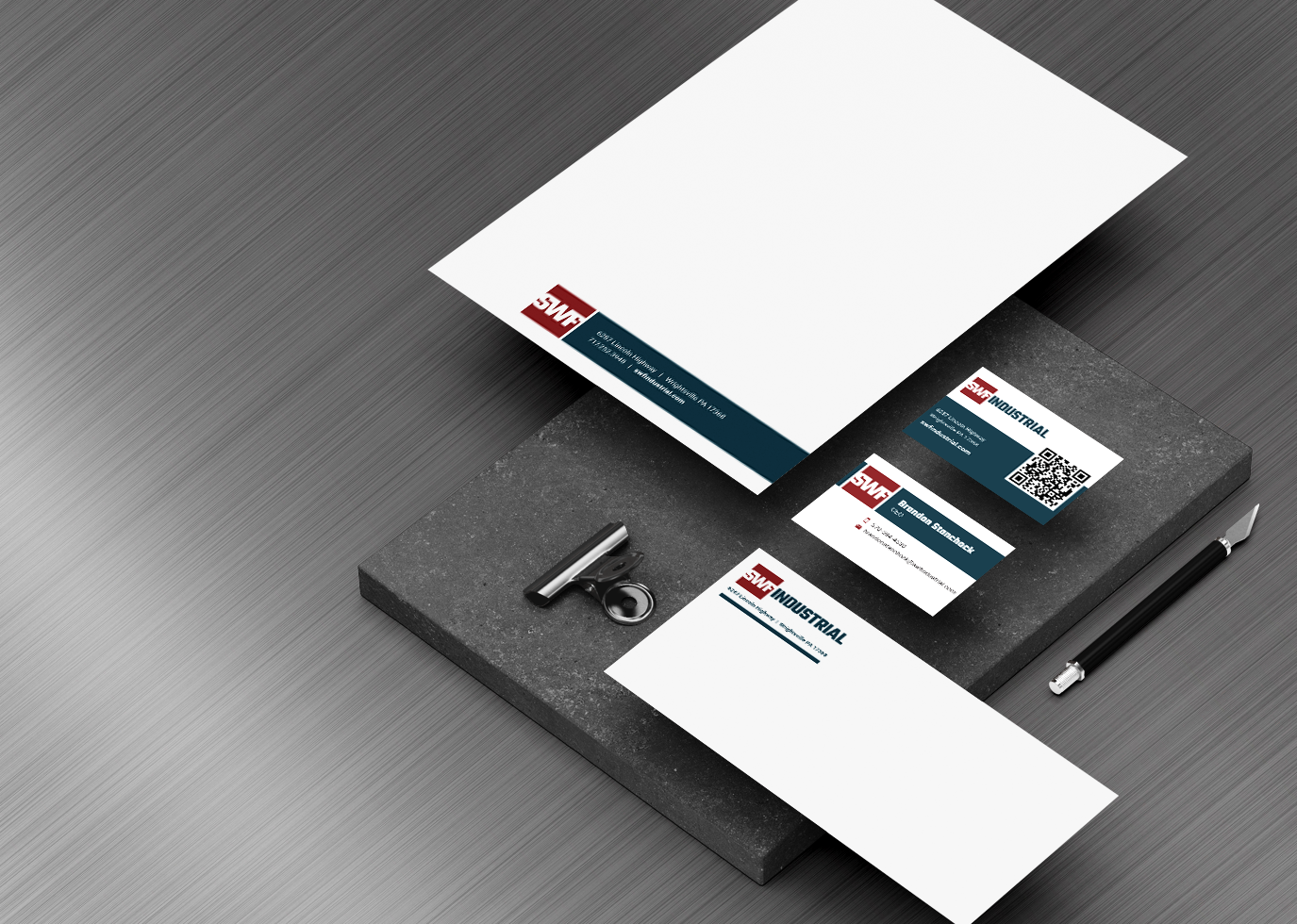 stationary and papergoods like business cards showing logo design and Synapse capacity