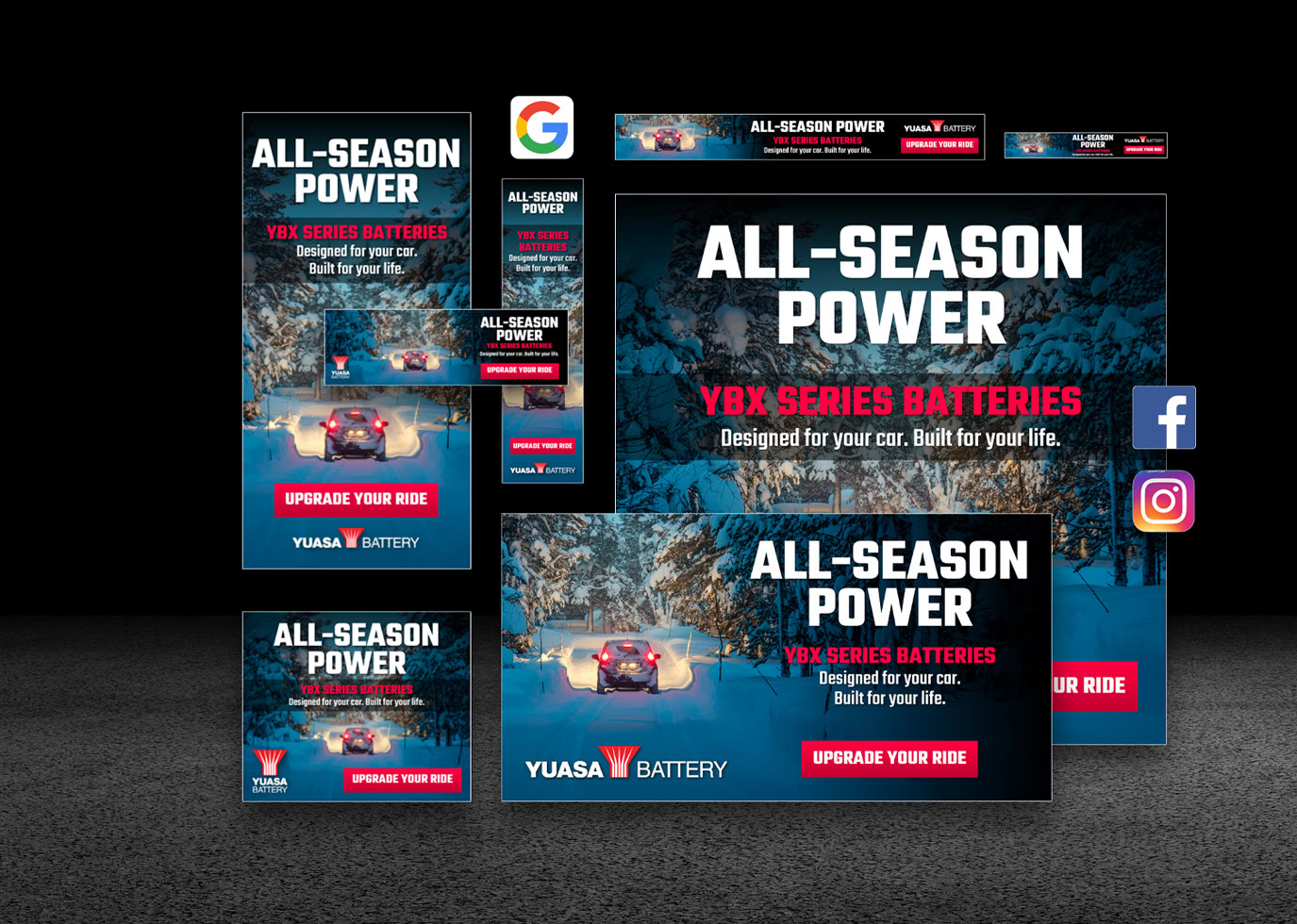 Yuasa Automotive Display Ads Mock Up