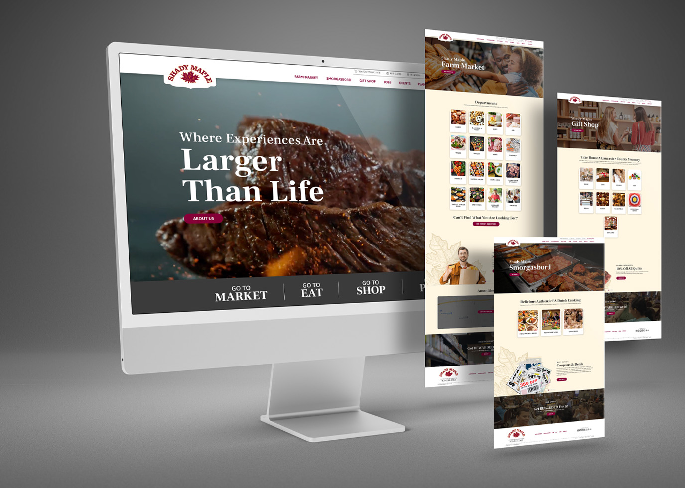 Shady Maple Website Pages Mock Up