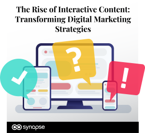 The Rise of Interactive Content Square infographic by Synapse